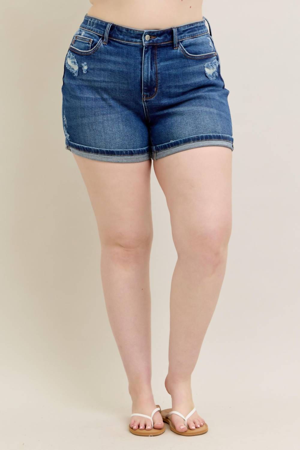 Judy Blue - Cell Phone Pocket Mid Rise Dad Short