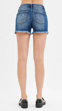 Risen - Low Rise Frayed Hem Shorts