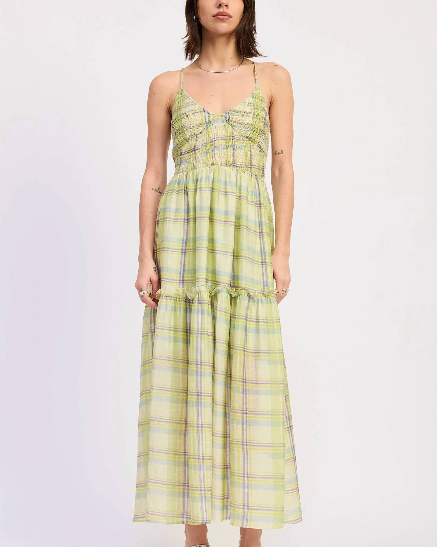 Emory Park - Plaid Smocked Maxi Dress
