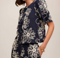 Fifteen Twenty - Women's Nadine Embroidered Bow Detail Top