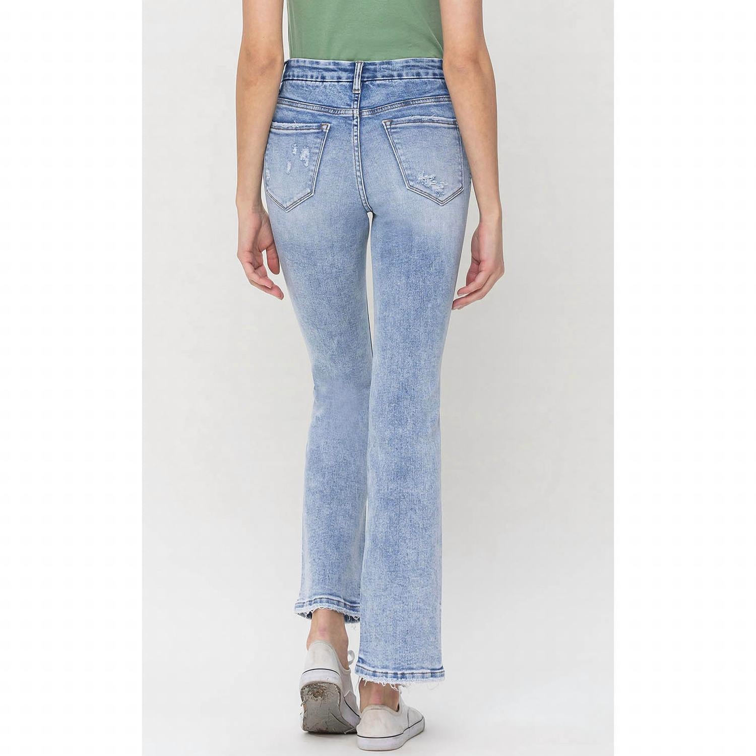 VERVET BY FLYING MONKEY High Rise Boot Cut Jeans in fashionably blue - women's jeans - view 5