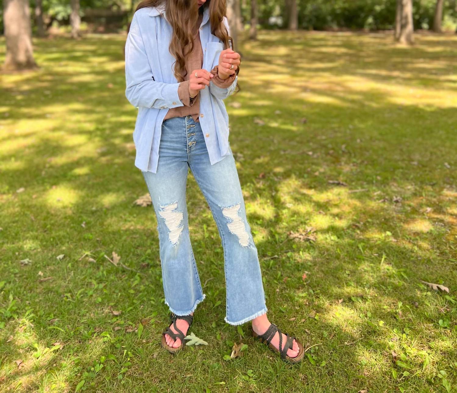 Sneak Peek - Lets Go Out Kick Flare Denim Jeans