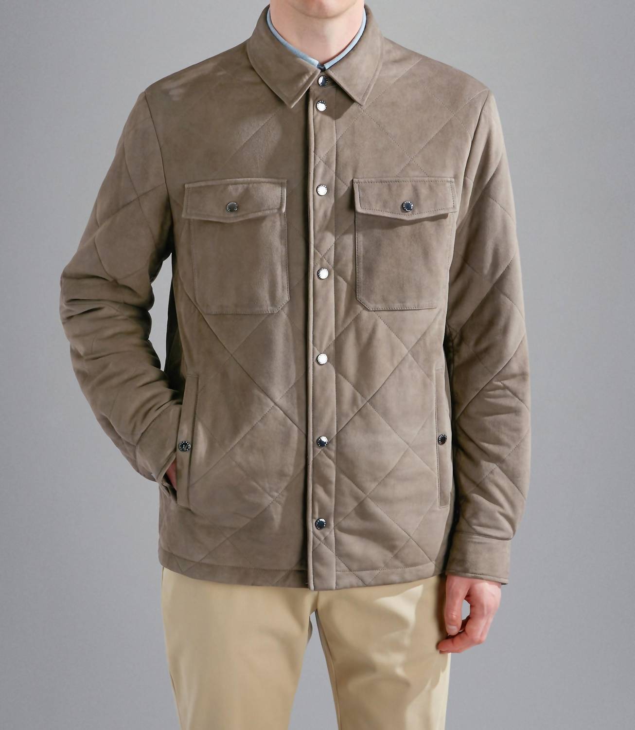 Paul & Shark - Aqualeather Quilted Suede Shacket