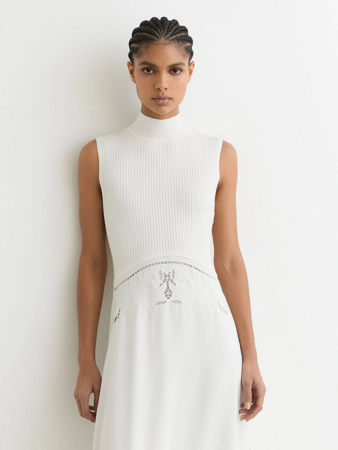 Reiss - Phoenix Knit Woven Midi Dress