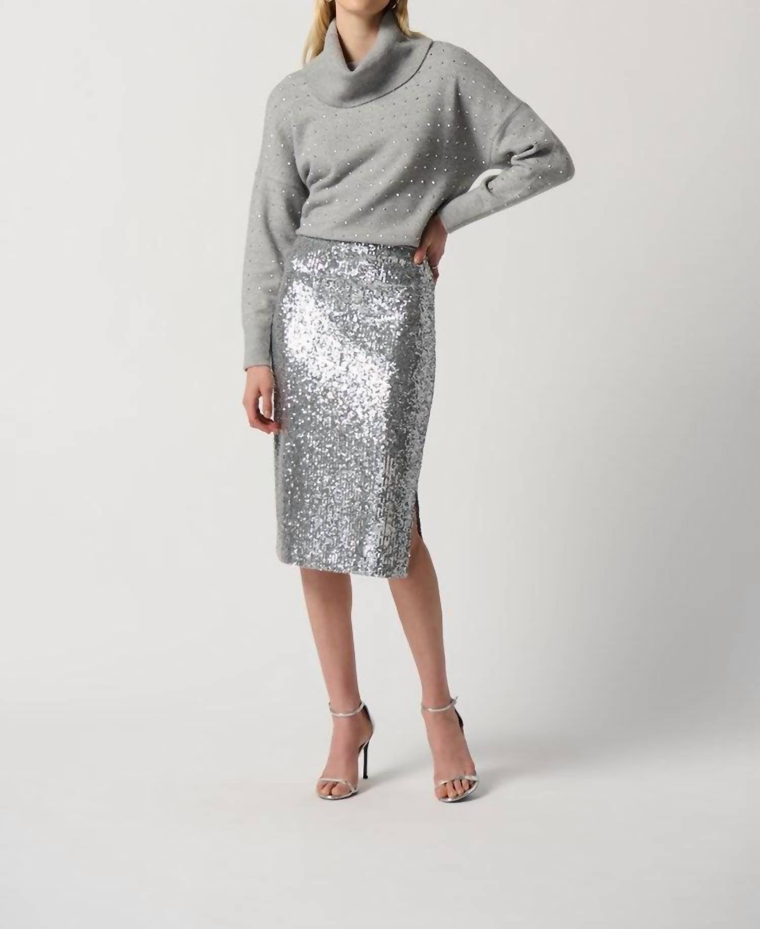 Joseph Ribkoff - Sequin Pencil Midi Skirt