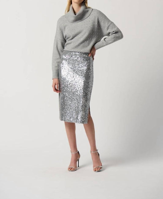 Joseph Ribkoff - Sequin Pencil Midi Skirt