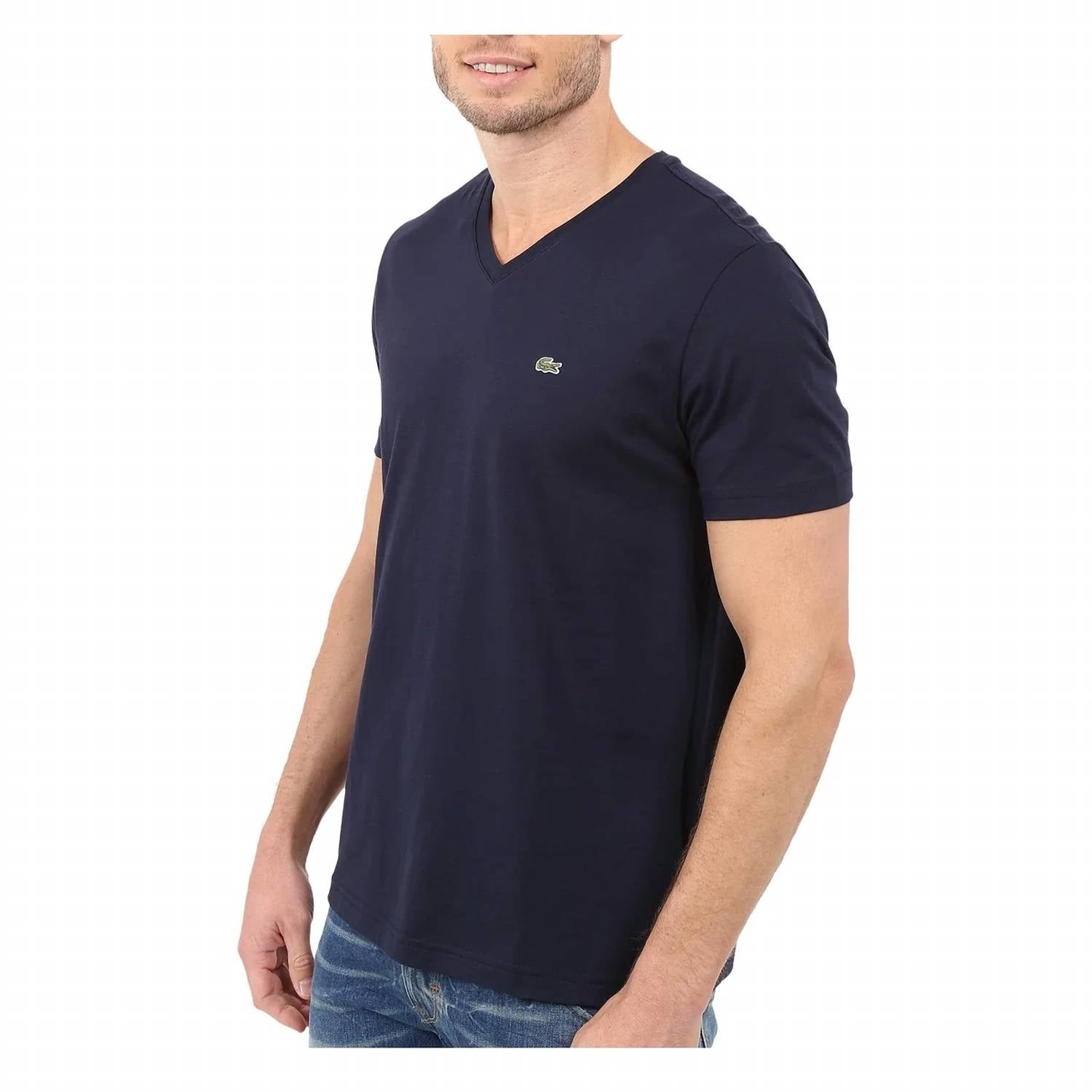 Lacoste - Men's Standard Short Sleeve Pima V-neck Tee