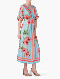 America & Beyond - Short Sleeves Midi Dress