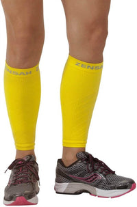 Zensah Compression Leg Sleeves in neon yellow - women's accessory