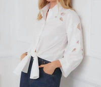 Karen Kane - Embroidered Tie-Front Top