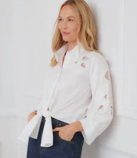 Karen Kane - Embroidered Tie-Front Top