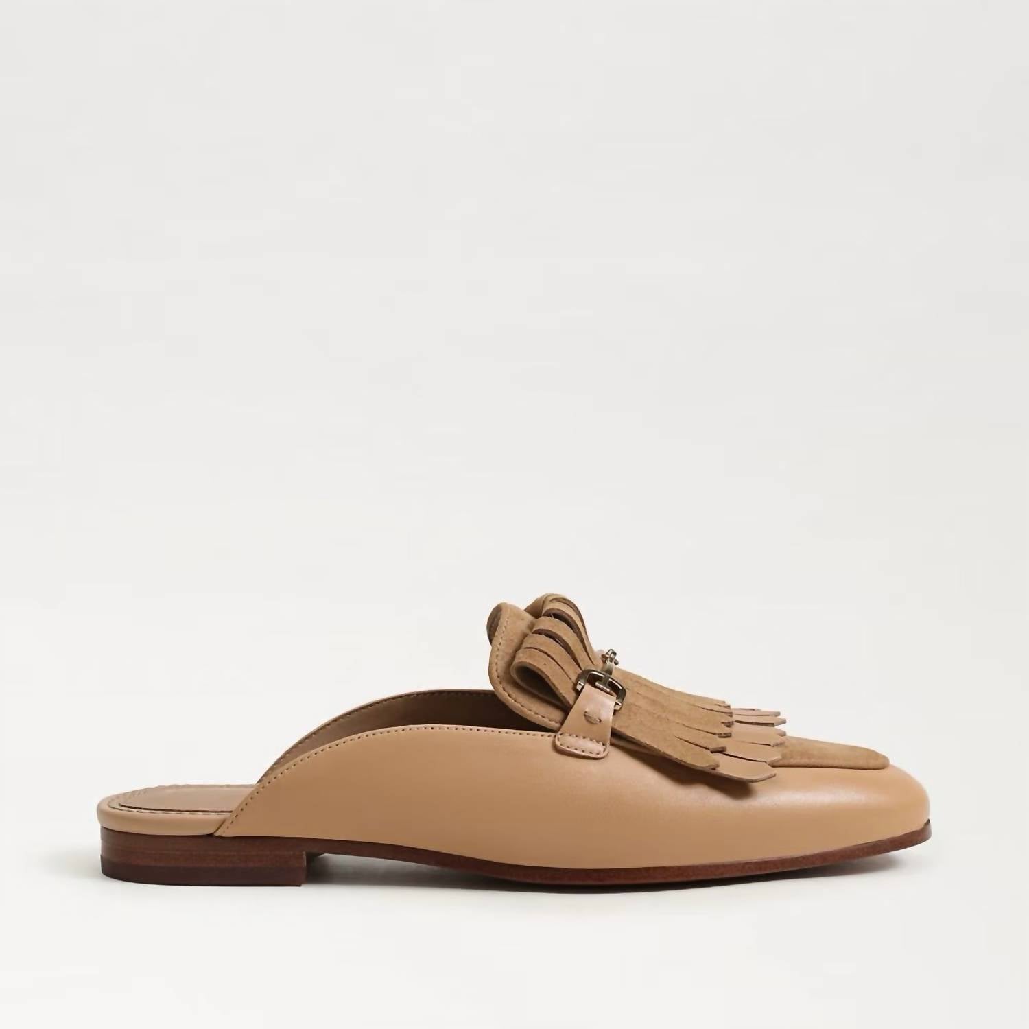 Sam Edelman Women's Lainey Bit Mule in french sand suede - women's shoe - detail view