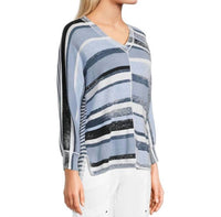 Elliott Lauren - Skies Stripe V Neck Sweater