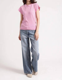 Minnie Rose - Supima Cotton Cap Sleeve Crew Neck Tee