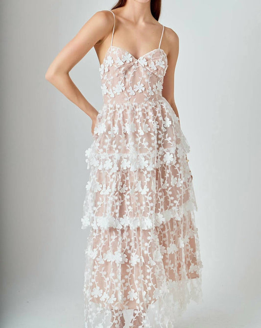 Endless Rose - Crochet Layered Midi Dress