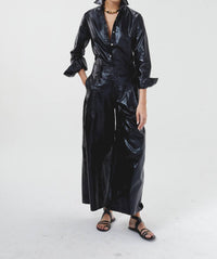 Lanhtropy - Culotte Metallic Linen Pants