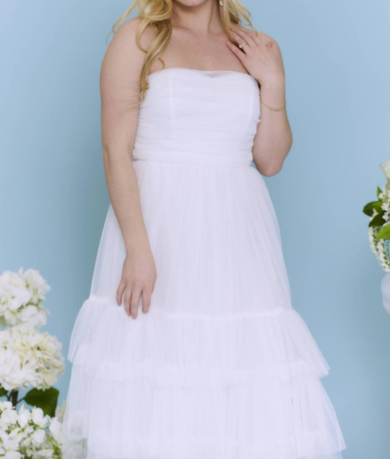 Luxxel - Tulle Tiered Midi Dress
