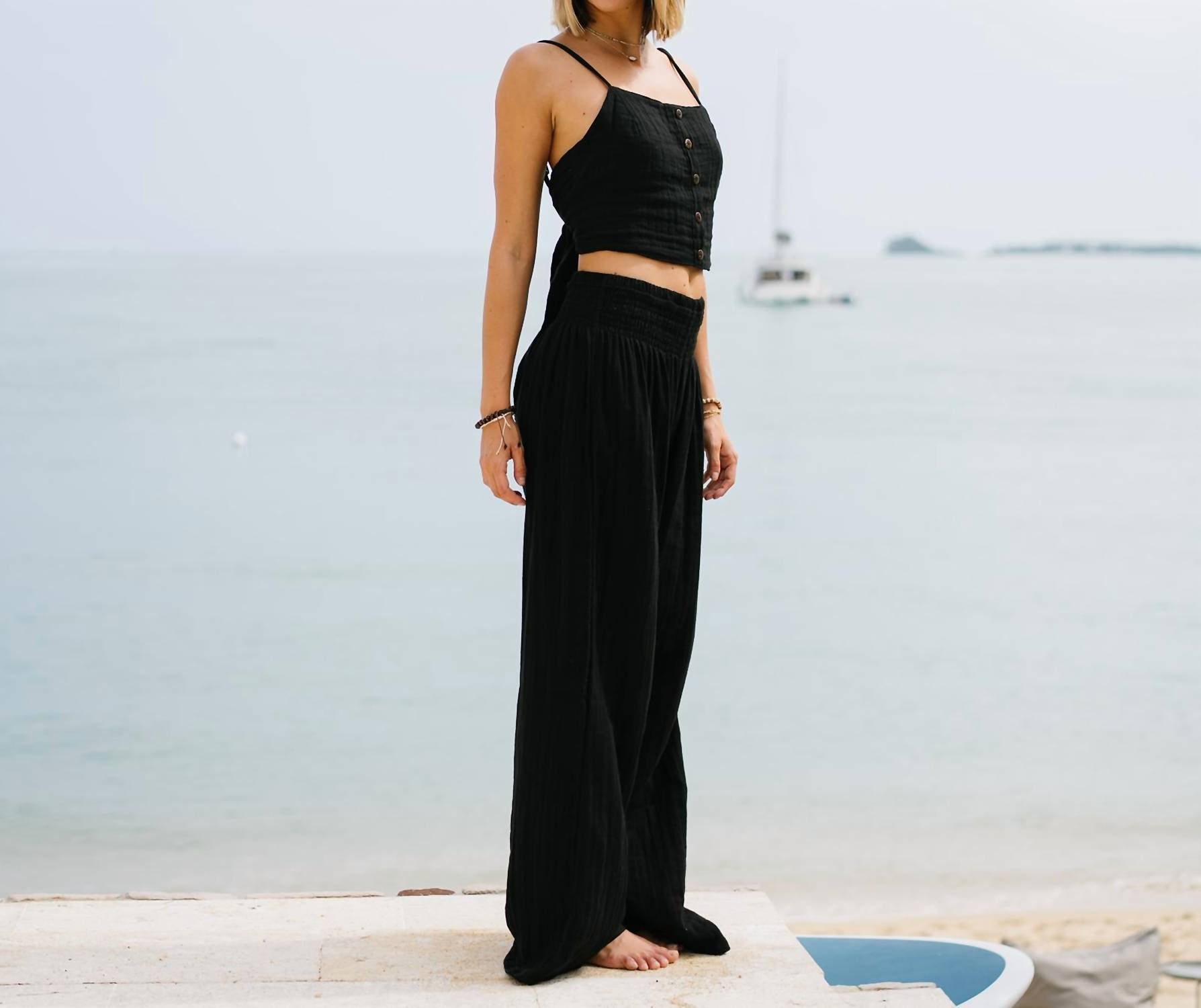 Lotus & Luna - Wide Leg Cotton Pants
