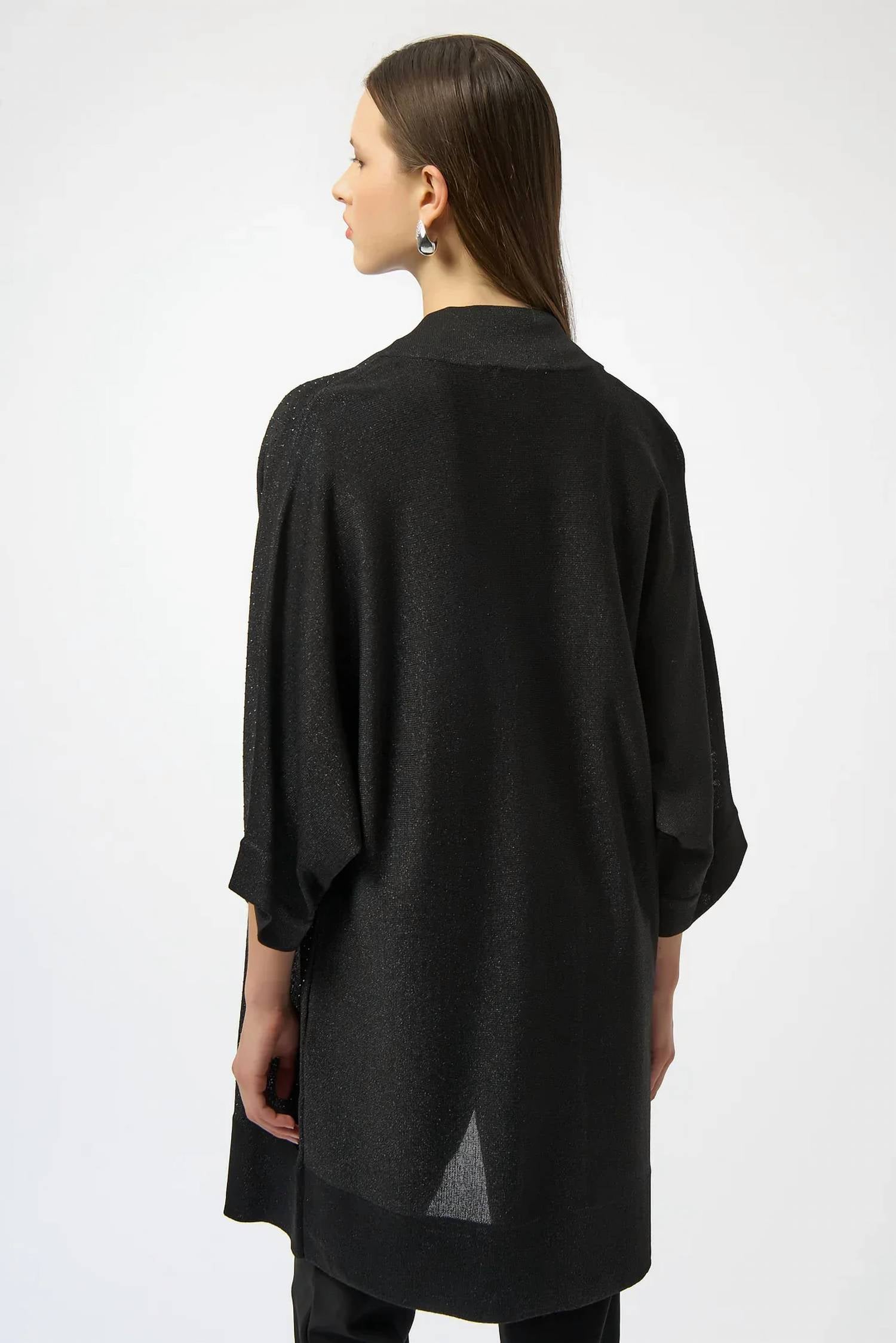Joseph Ribkoff - Embellished 3/4 Sleeves Bouclé Open Front Jacket