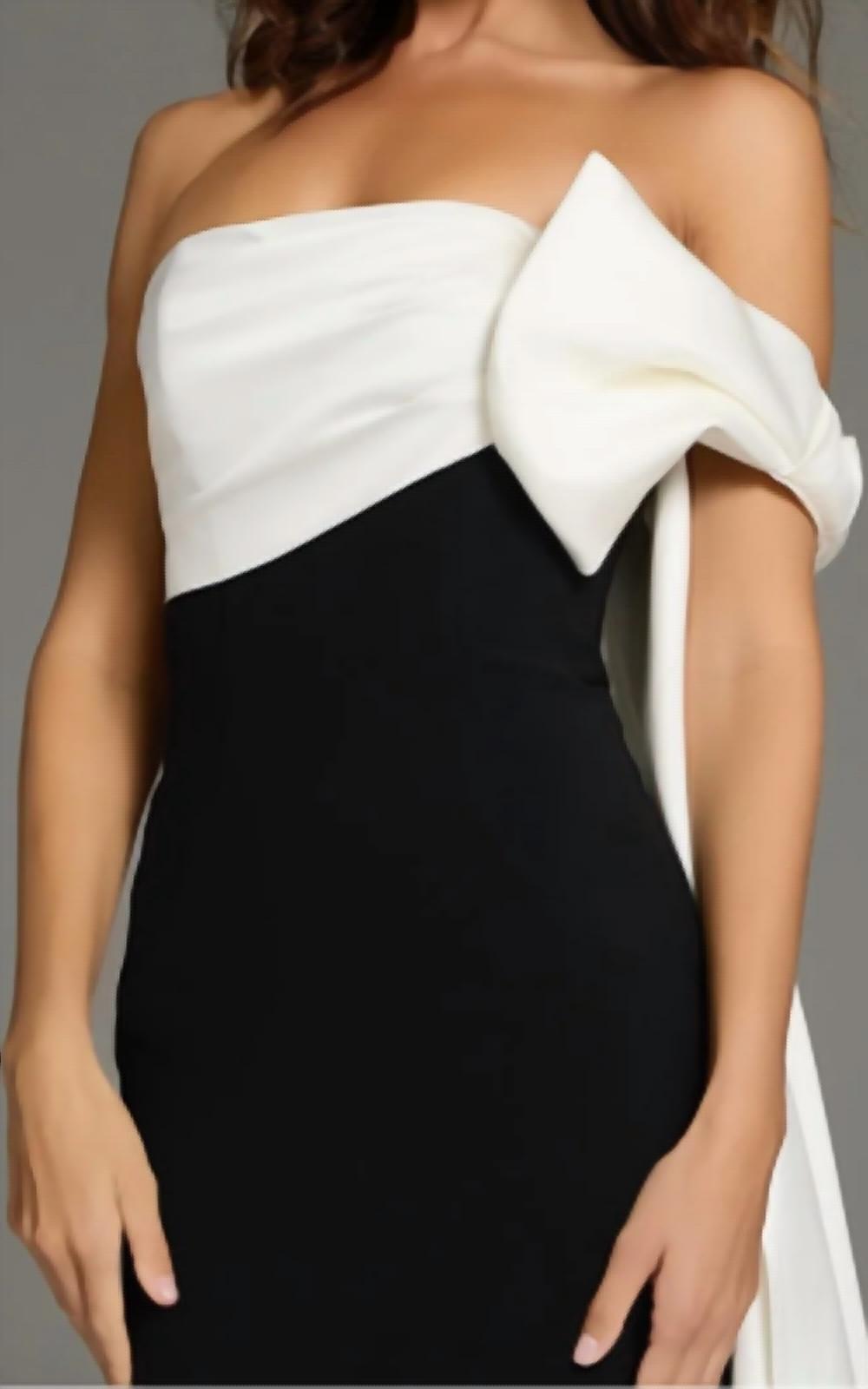 Jovani - One Shoulder Cape Gown with Elegant Bodice