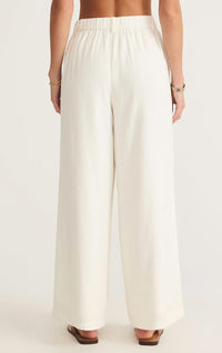 Z Supply Topanga Linen Pants in white - women's pants - detail view