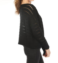 Planet By Lauren G. - Loomed Boat Neck Sweater Top
