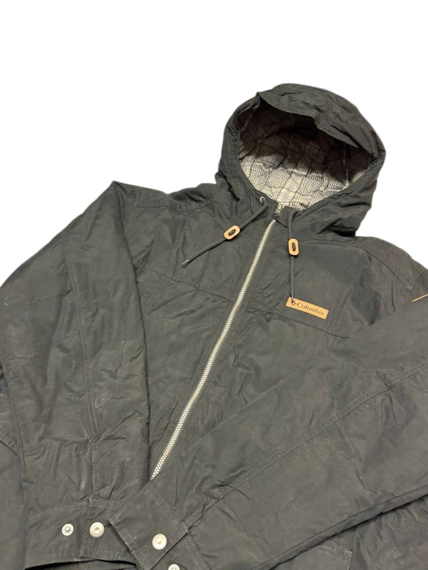Columbia Men's Hooded Jacket With A Plaid Inner Lining in black - men's jacket - alternate view