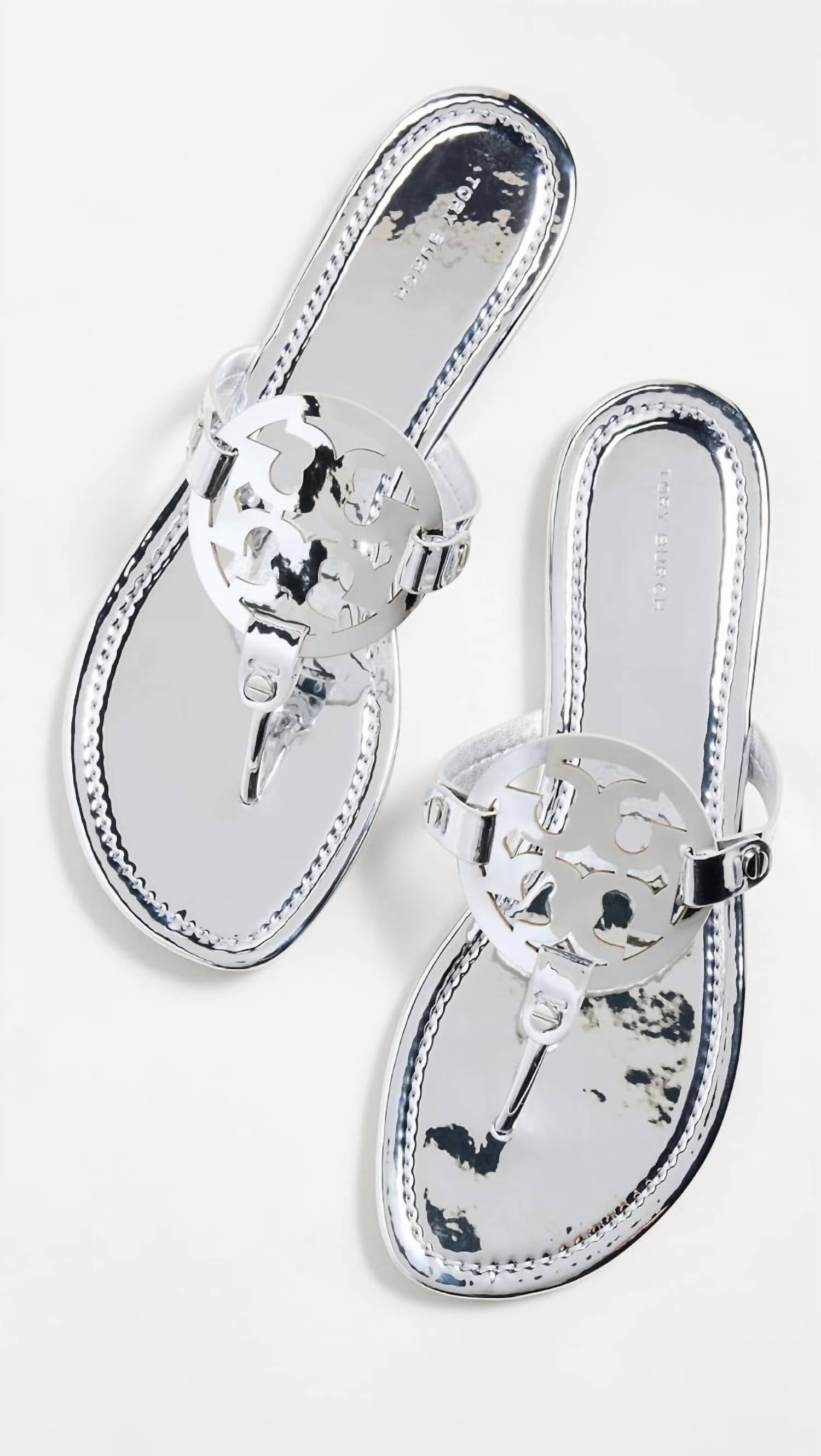 Tory Burch - Women's Argento Miller Logo Slides Sandals