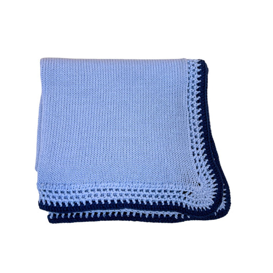 Gita - Boy's Blanket With Navy Trim