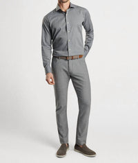 PETER MILLAR Cumbria Fleece Finish Sport Shirt in gale grey - men's shirt