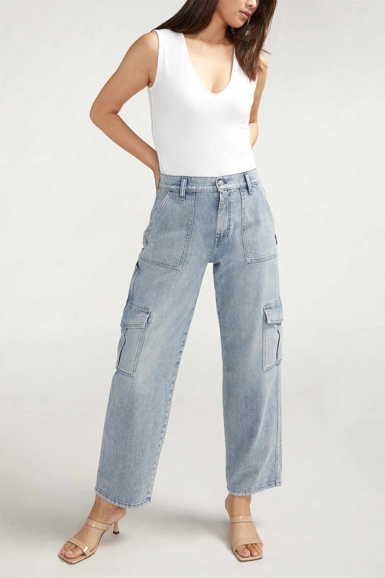 Silver Jeans Co - Utility Cargo Mid Rise Straight Leg