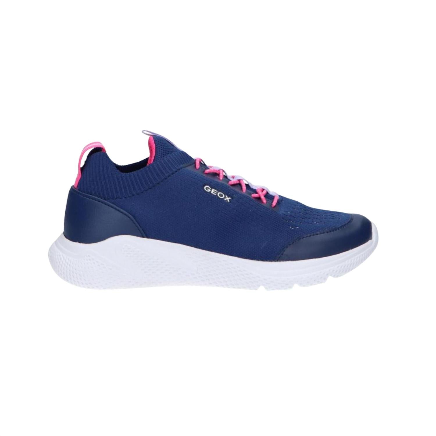 GEOX Girl's Sprintye Sneakers in navy fuchsia - kids' sneaker - detail view
