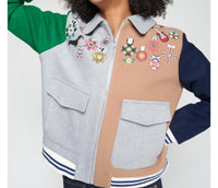 Vilagallo - Long Sleeve Zip Collared Bomber Jacket