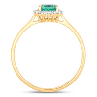 Diana M Jewels Women's Round Natural Zambian Emerald Fashion Ring (0.56 Ct) - Delicate in 14k yellow gold - women's jewelry - detail view