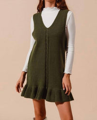 So Me - Sleeveless Ruffle Hem Rib Knit Dress