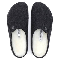 BIRKENSTOCK Men's Zermatt Rivet Shearling Slippers in anthracite - men's loafer - detail view