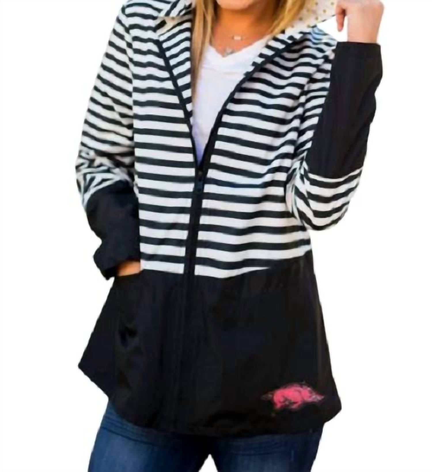 Gameday Couture - University of Arkansas Striped Jacket