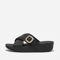 Fitflop - Women's Lulu Buckle Leather Cross Slide Sandals