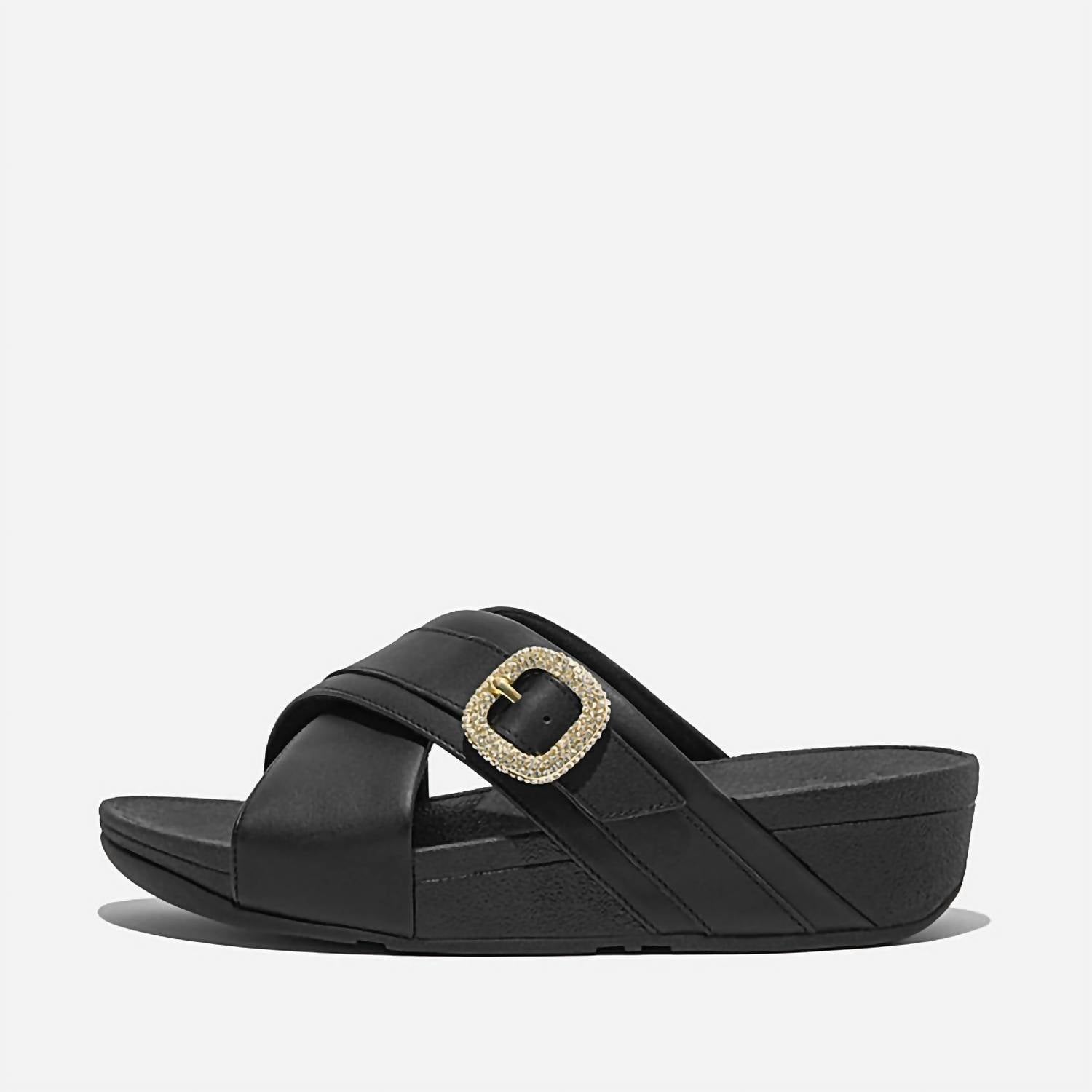 Fitflop - Women's Lulu Buckle Leather Cross Slide Sandals