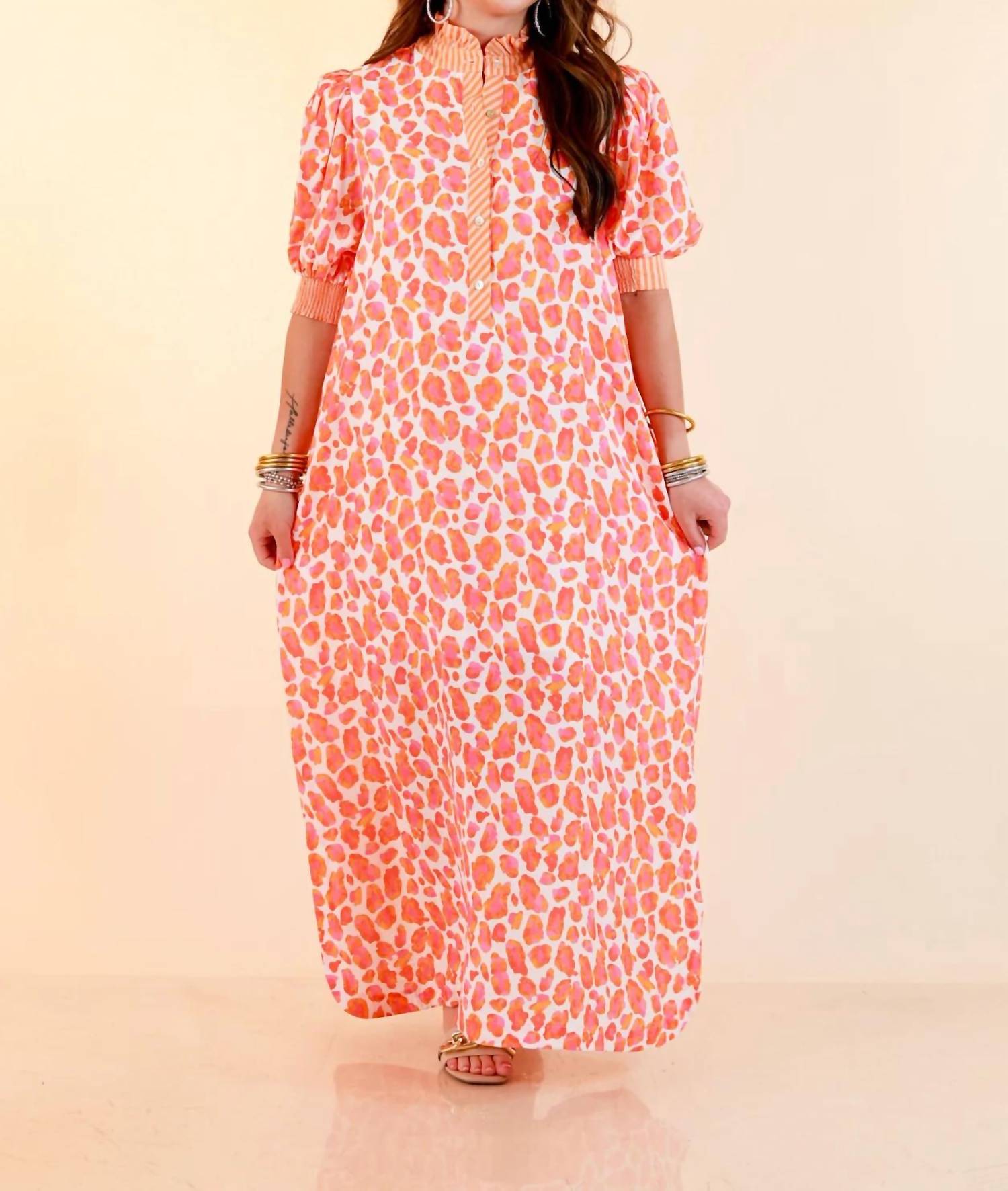 Entro - Animal Print Midi Dress