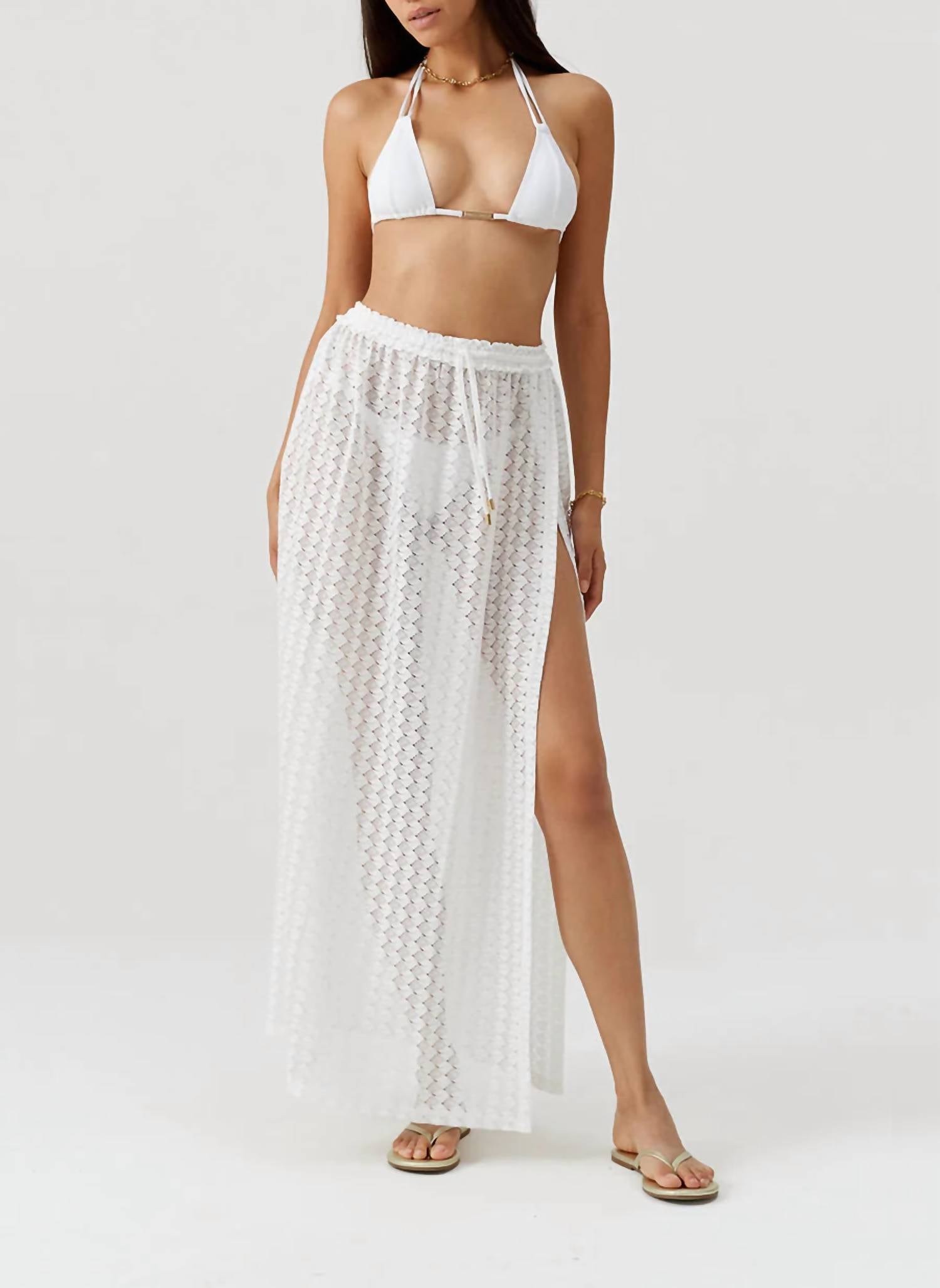 Melissa Odabash Mendi Semi-sheer Long Skirt in white - women's skirt