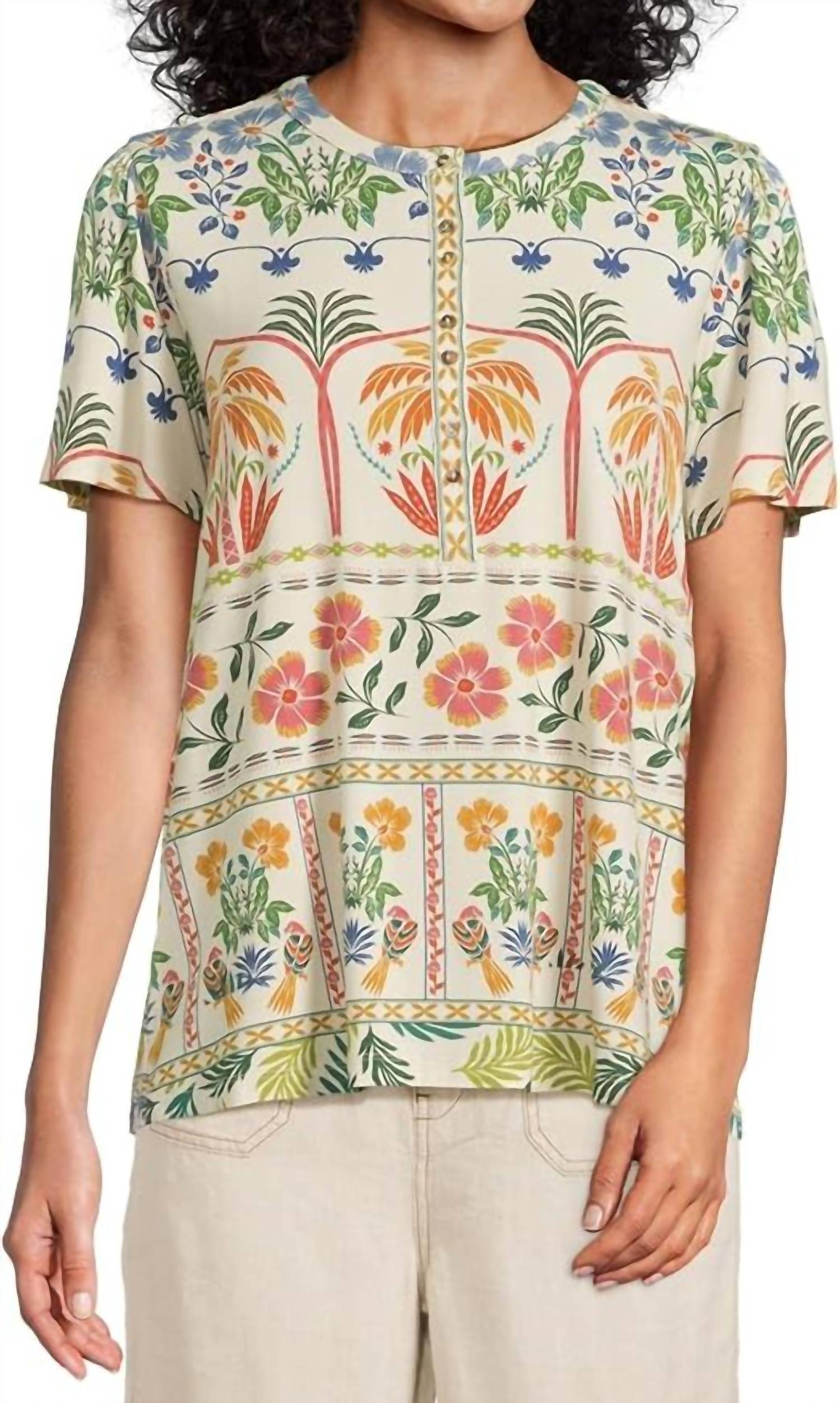Johnny Was - Janie Fav Flutter Sleeve Henley Tee