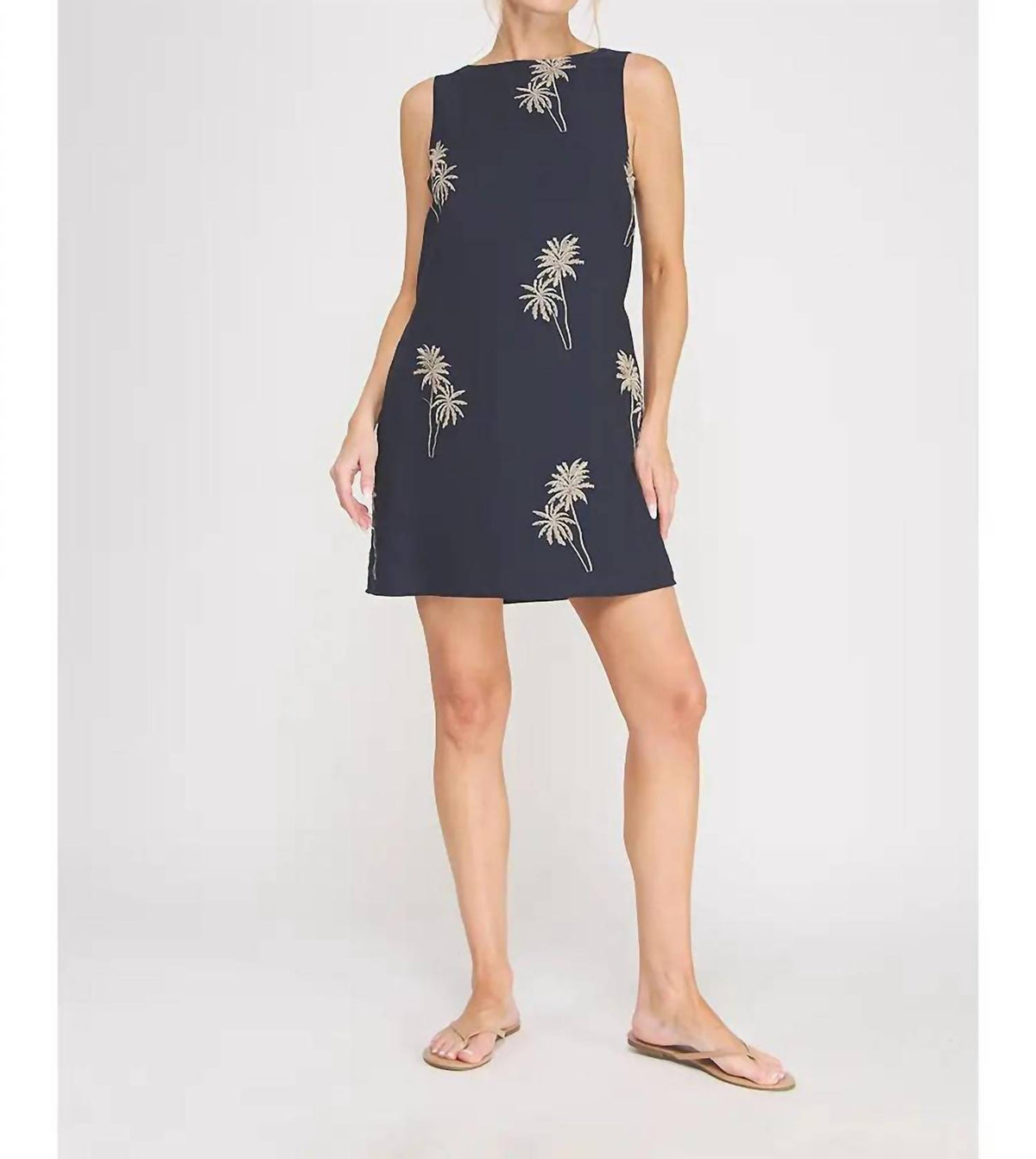 Allie Rose - Palm Breeze Embroidered Midi Dress