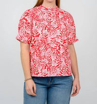 Ivy Jane Cupid's Garden Top in red - women's blouse