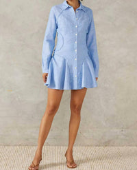 MON RENN shore mini dress in aquatic - women's dress