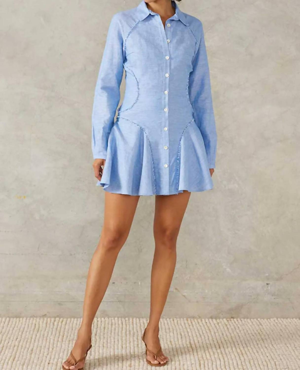 MON RENN shore mini dress in aquatic - women's dress