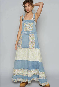 Pol - Annie Patchwork Overall Maxi Dress