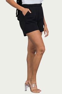 SEAMED SCUBA STRETCH-CREPE SHORTS