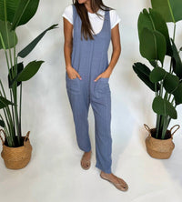 Bobi - Low Neck Overall With Pockets