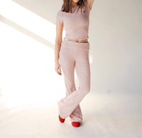 Pretty Garbage - Bubble Gum Stripe Flare Pants
